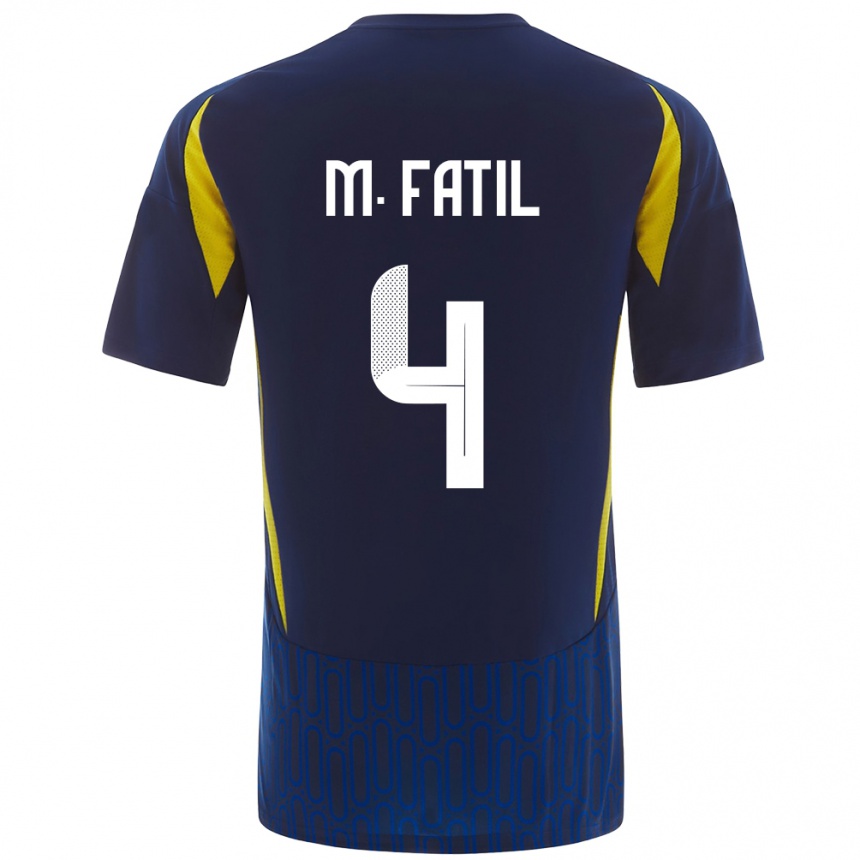 Kids Football Mohammed Al-Fatil #4 Blue Yellow Away Jersey 2024/25 T-Shirt