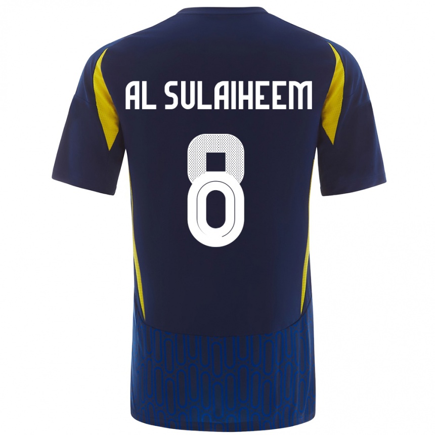 Kids Football Abdulmajeed Al-Sulayhim #8 Blue Yellow Away Jersey 2024/25 T-Shirt