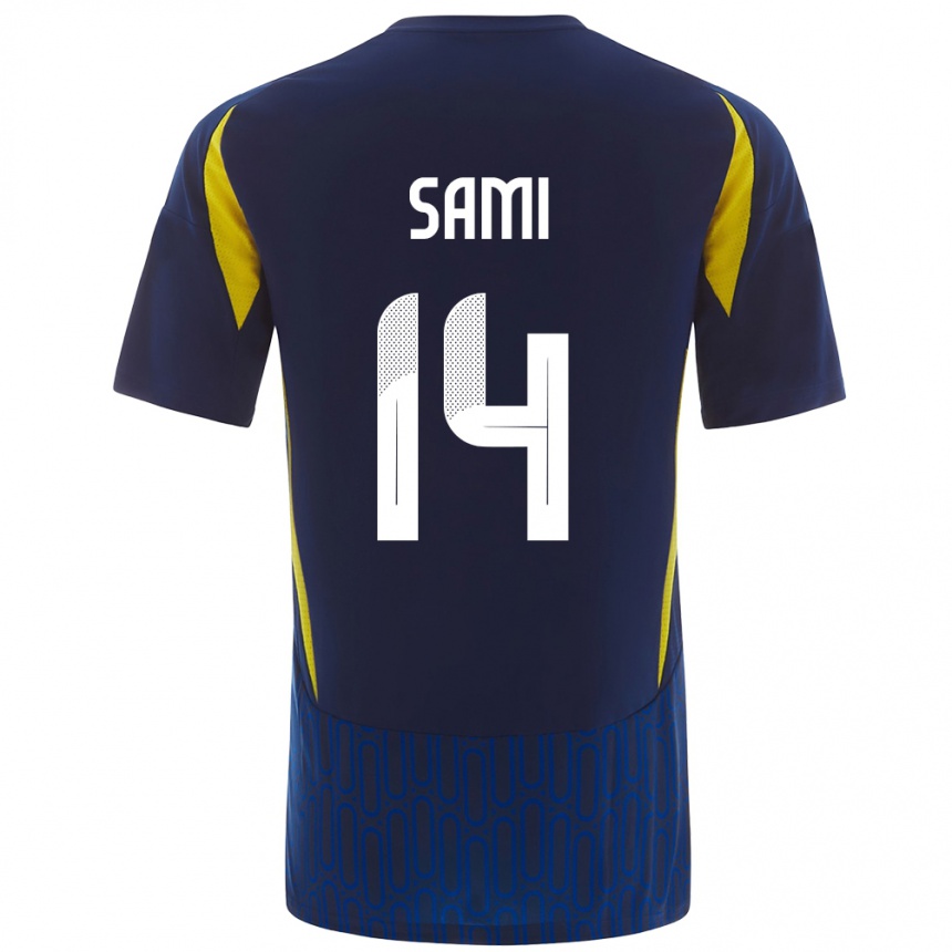 Kids Football Sami Al-Najei #14 Blue Yellow Away Jersey 2024/25 T-Shirt