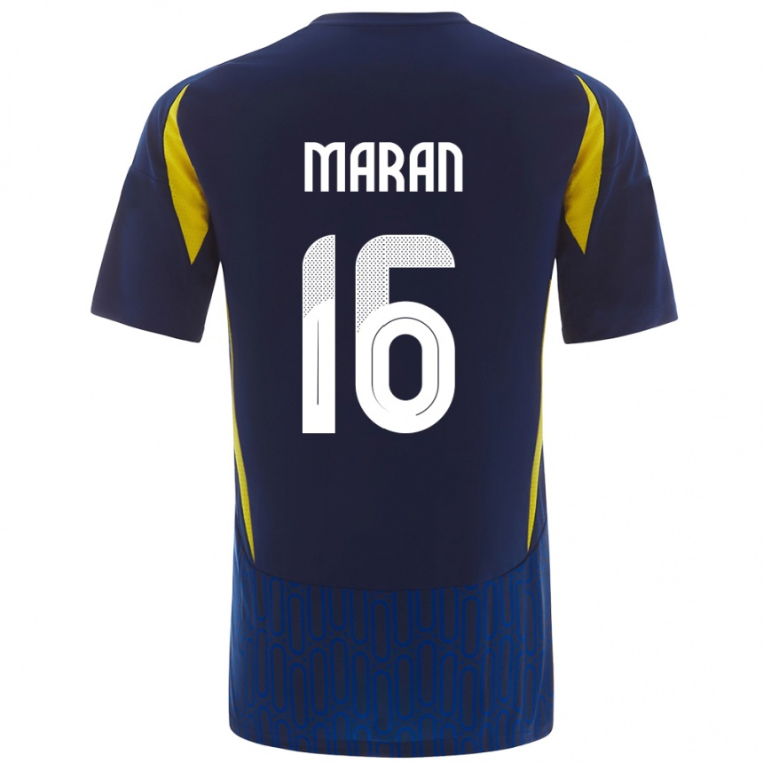 Kids Football Mohammed Maran #16 Blue Yellow Away Jersey 2024/25 T-Shirt