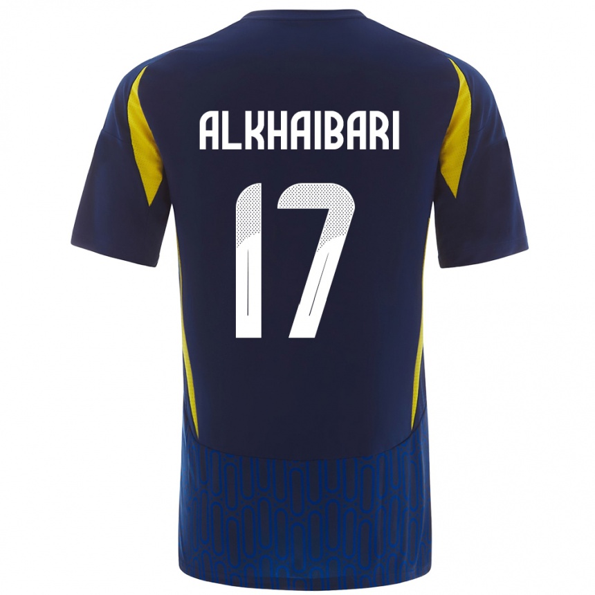 Kids Football Abdullah Al-Khaibari #17 Blue Yellow Away Jersey 2024/25 T-Shirt