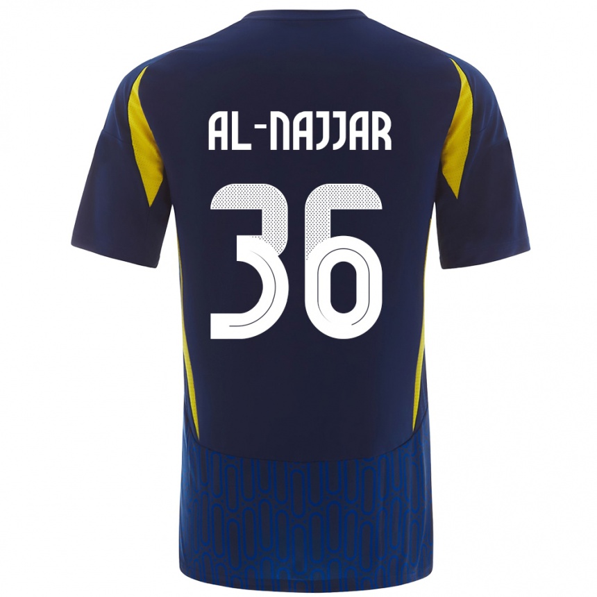 Kids Football Raghed Al-Najjar #36 Blue Yellow Away Jersey 2024/25 T-Shirt