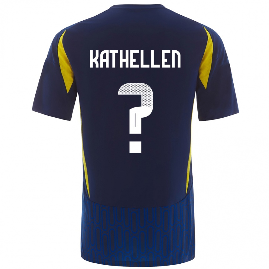 Kids Football Kathellen #0 Blue Yellow Away Jersey 2024/25 T-Shirt