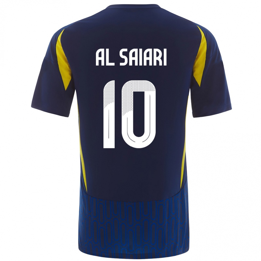 Kids Football Mubarkh Al-Saiari #10 Blue Yellow Away Jersey 2024/25 T-Shirt