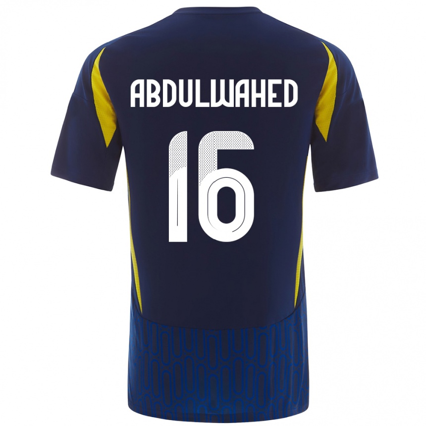 Kids Football Ghader Abdulwahed #16 Blue Yellow Away Jersey 2024/25 T-Shirt