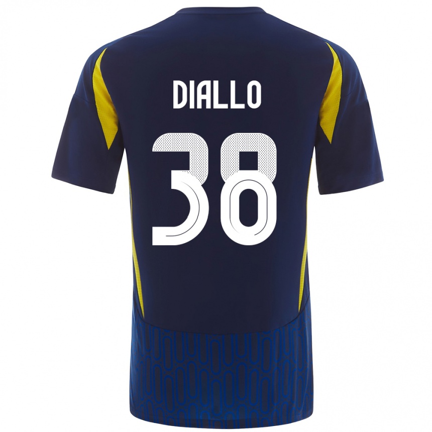 Kids Football Aminata Diallo #38 Blue Yellow Away Jersey 2024/25 T-Shirt