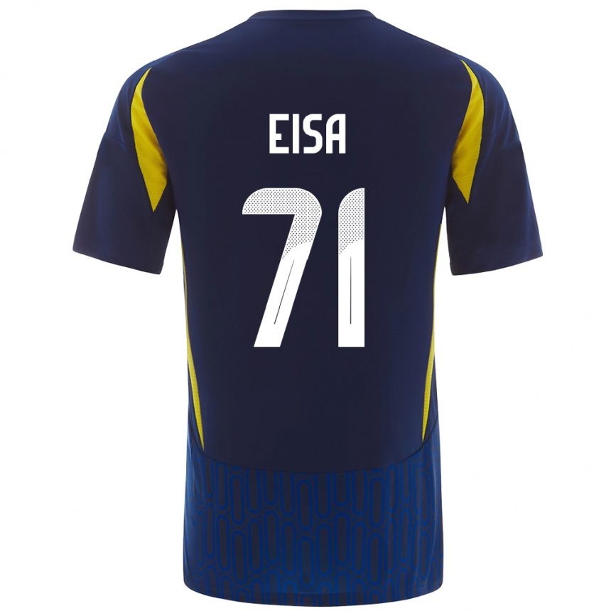 Kids Football Bayan Eisa #71 Blue Yellow Away Jersey 2024/25 T-Shirt