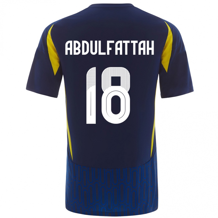 Kids Football Abdulfattah Adam #18 Blue Yellow Away Jersey 2024/25 T-Shirt