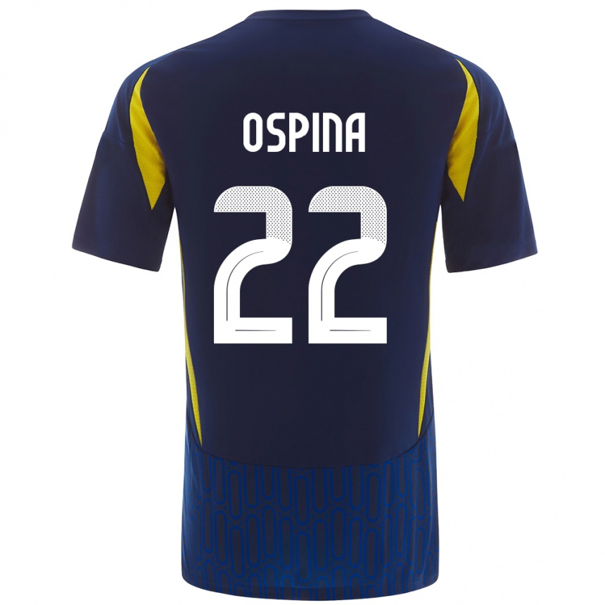 Kids Football David Ospina #22 Blue Yellow Away Jersey 2024/25 T-Shirt