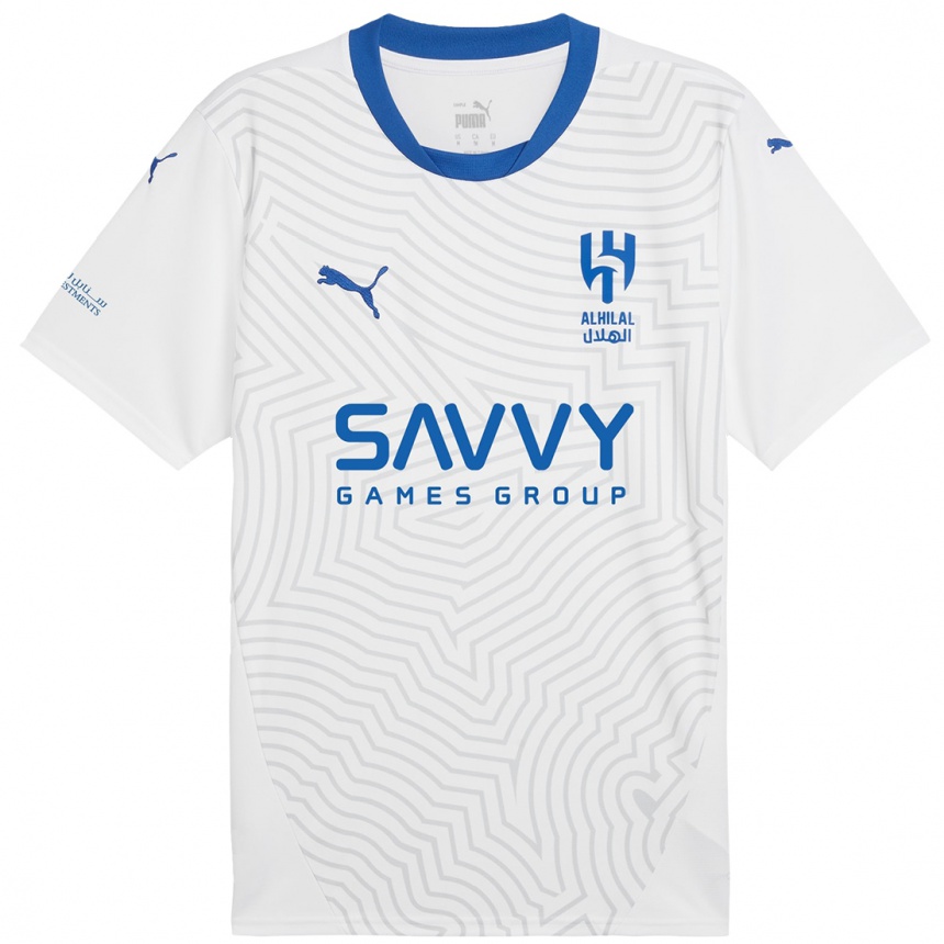 Kids Football Renan Lodi #6 White Blue Away Jersey 2024/25 T-Shirt