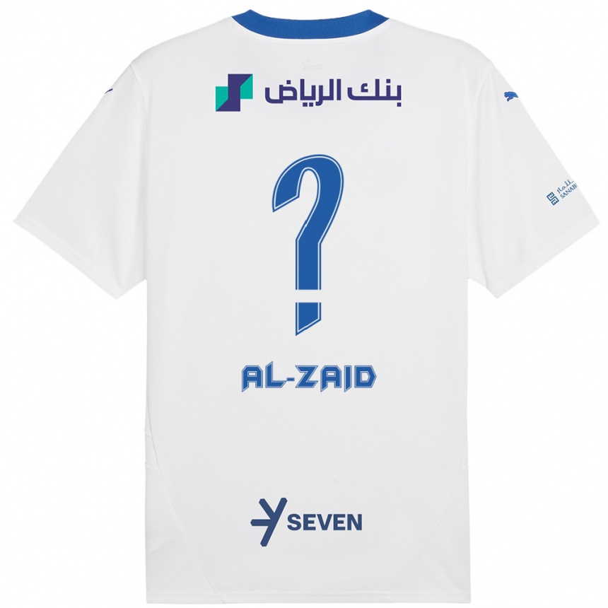 Kids Football Suhayb Al-Zaid #0 White Blue Away Jersey 2024/25 T-Shirt