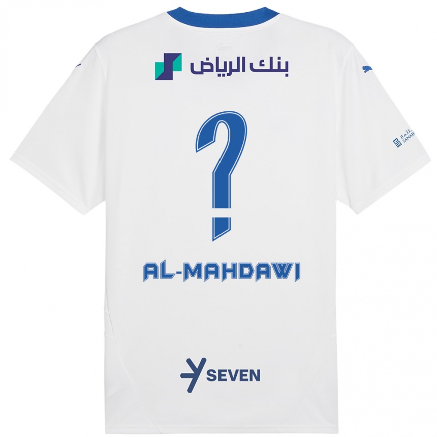 Kids Football Ali Al-Mahdawi #0 White Blue Away Jersey 2024/25 T-Shirt