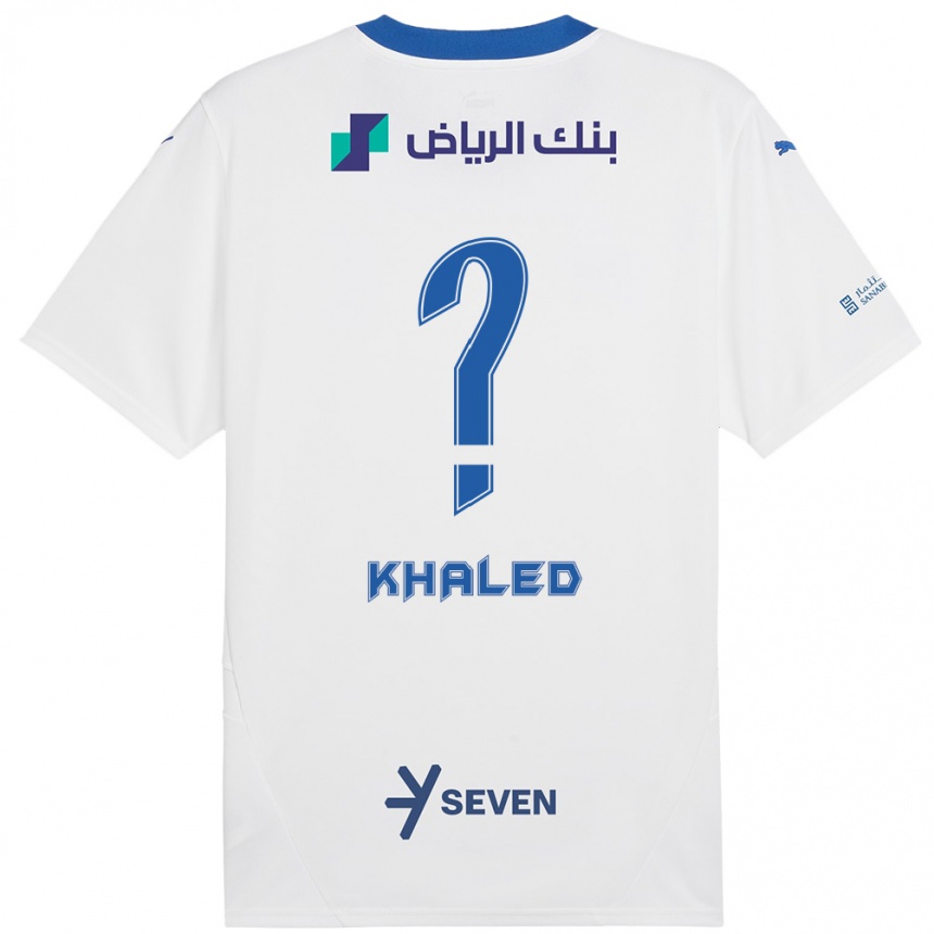 Kids Football Saad Khaled #0 White Blue Away Jersey 2024/25 T-Shirt