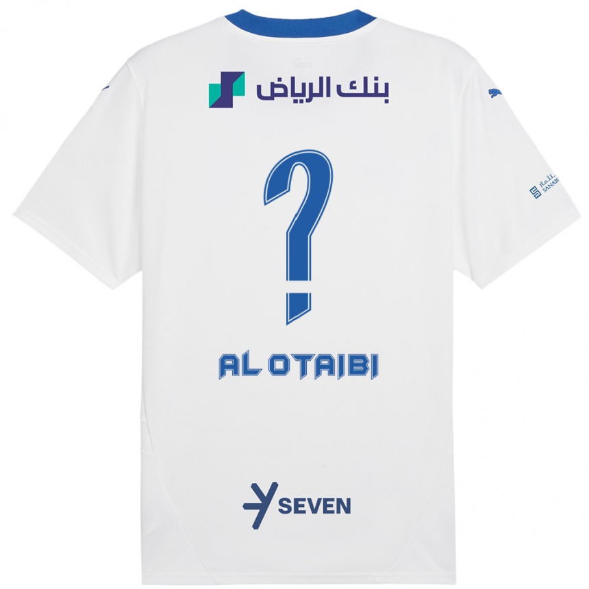 Kids Football Majd Al-Otaibi #0 White Blue Away Jersey 2024/25 T-Shirt