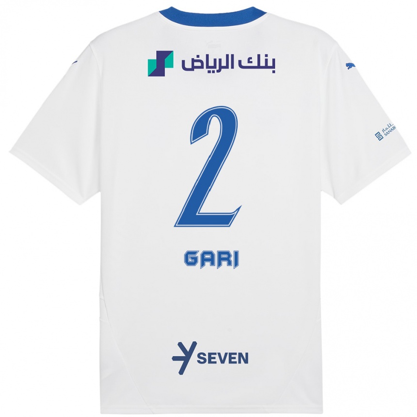 Kids Football Fatimah Gari #2 White Blue Away Jersey 2024/25 T-Shirt