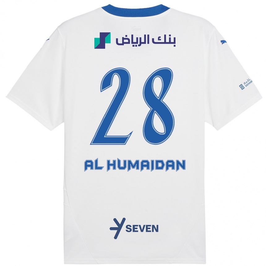 Kids Football Fay Al-Humaidan #28 White Blue Away Jersey 2024/25 T-Shirt