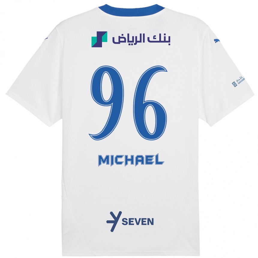 Kids Football Michael #96 White Blue Away Jersey 2024/25 T-Shirt