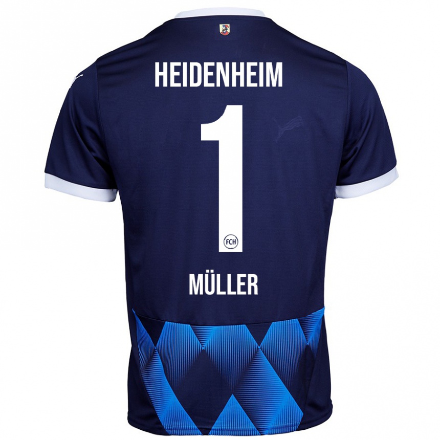 Kids Football Kevin Müller #1 Dark Navy Blue Away Jersey 2024/25 T-Shirt