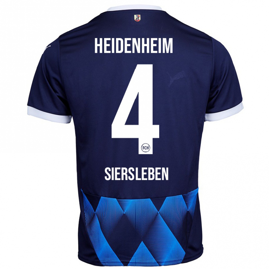 Kids Football Tim Siersleben #4 Dark Navy Blue Away Jersey 2024/25 T-Shirt