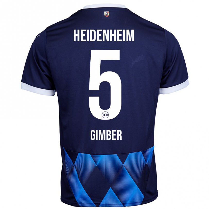 Kids Football Benedikt Gimber #5 Dark Navy Blue Away Jersey 2024/25 T-Shirt