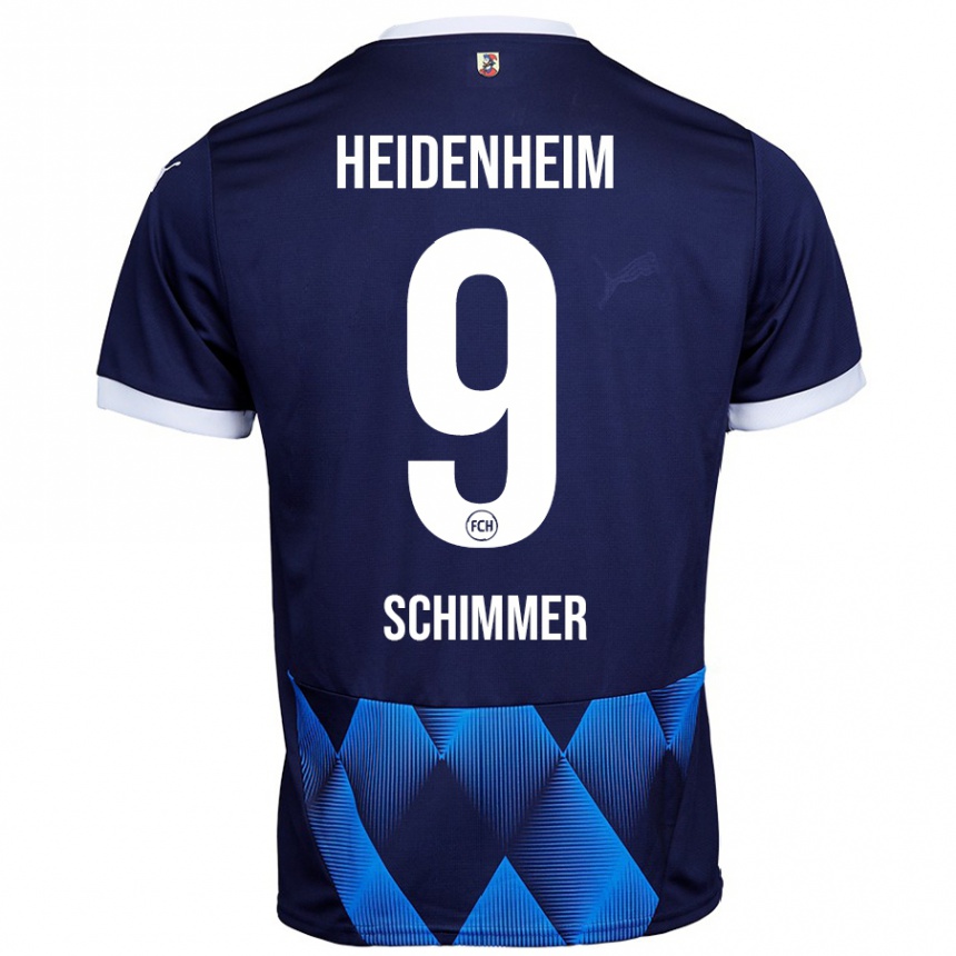 Kids Football Stefan Schimmer #9 Dark Navy Blue Away Jersey 2024/25 T-Shirt