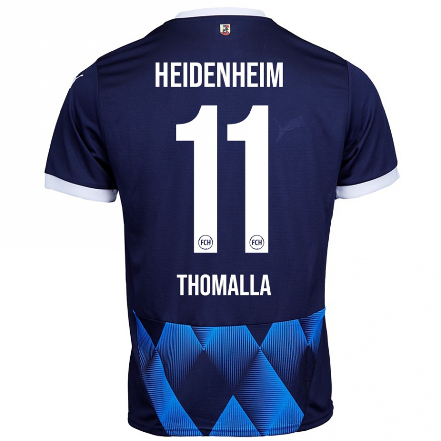 Kids Football Denis Thomalla #11 Dark Navy Blue Away Jersey 2024/25 T-Shirt