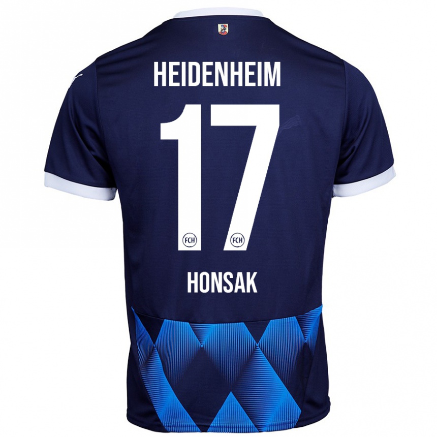 Kids Football Mathias Honsak #17 Dark Navy Blue Away Jersey 2024/25 T-Shirt