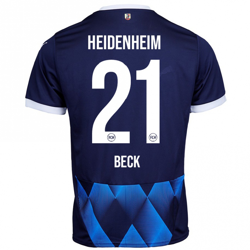 Kids Football Adrian Beck #21 Dark Navy Blue Away Jersey 2024/25 T-Shirt