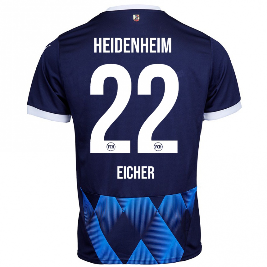 Kids Football Vitus Eicher #22 Dark Navy Blue Away Jersey 2024/25 T-Shirt