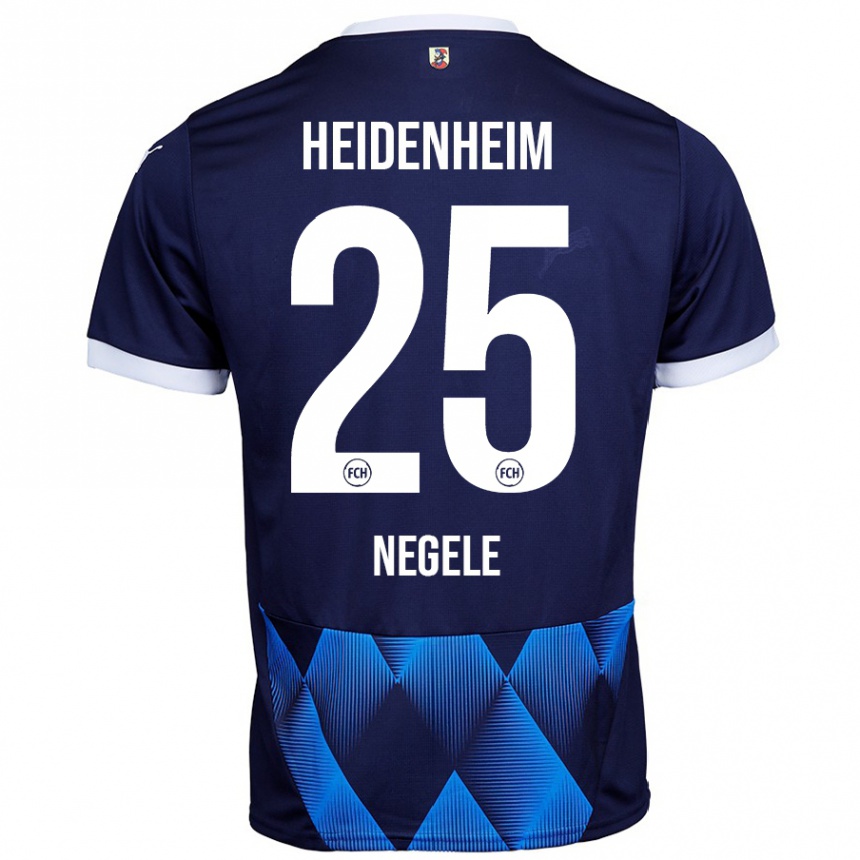 Kids Football Christopher Negele #25 Dark Navy Blue Away Jersey 2024/25 T-Shirt