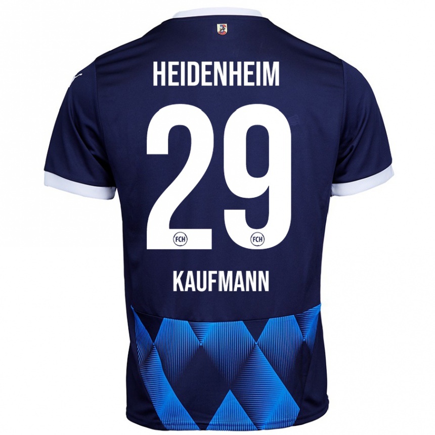 Kids Football Mikkel Kaufmann #29 Dark Navy Blue Away Jersey 2024/25 T-Shirt