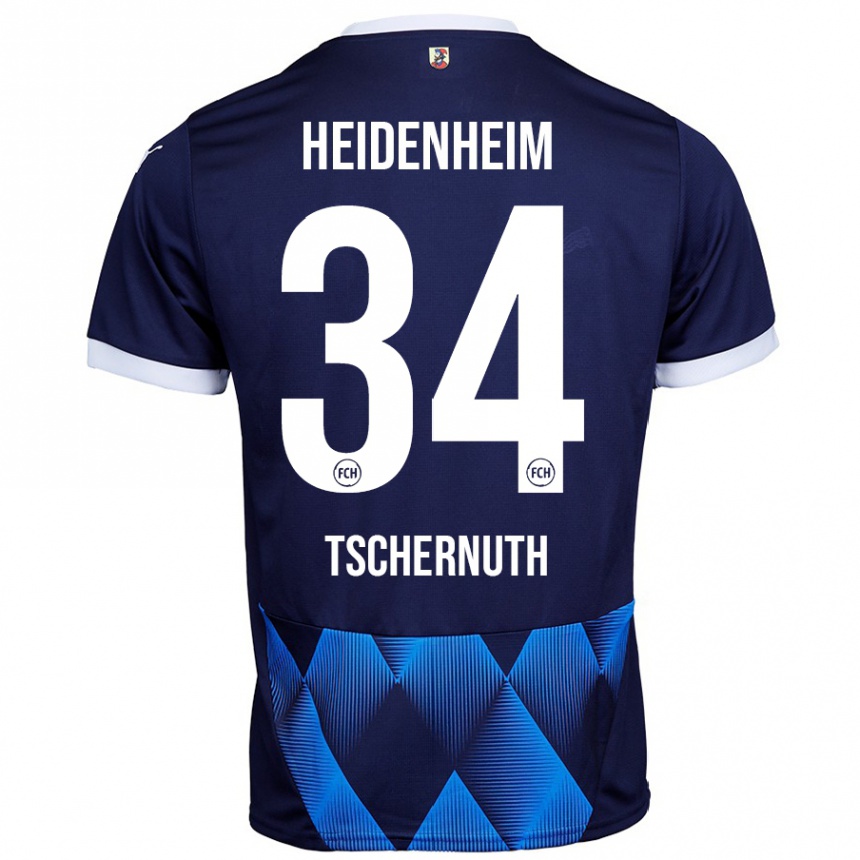 Kids Football Paul Tschernuth #34 Dark Navy Blue Away Jersey 2024/25 T-Shirt