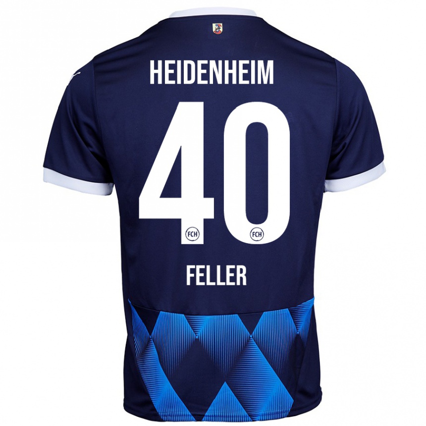 Kids Football Frank Feller #40 Dark Navy Blue Away Jersey 2024/25 T-Shirt