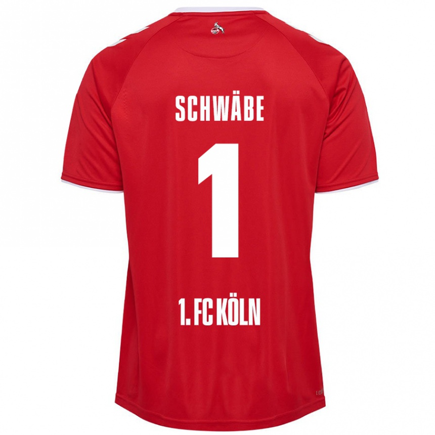 Kids Football Marvin Schwäbe #1 Red White Away Jersey 2024/25 T-Shirt