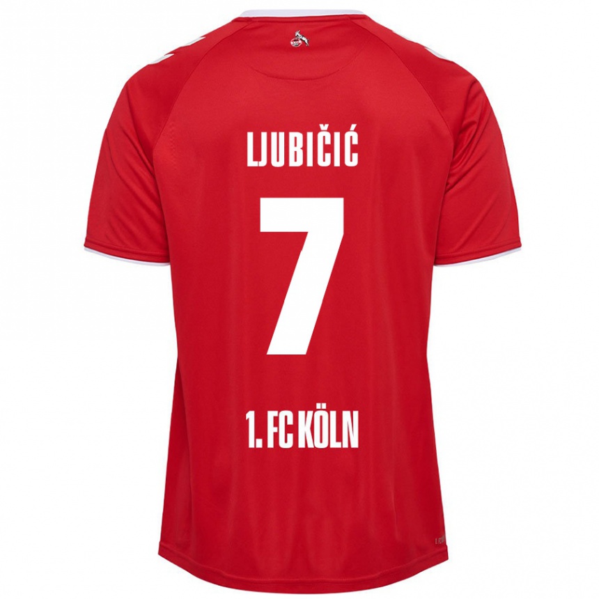 Kids Football Dejan Ljubicic #7 Red White Away Jersey 2024/25 T-Shirt