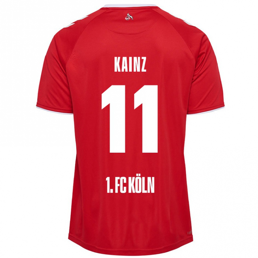 Kids Football Florian Kainz #11 Red White Away Jersey 2024/25 T-Shirt