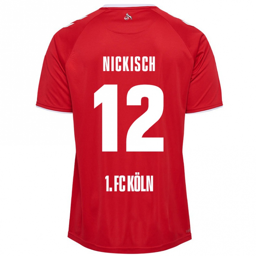 Kids Football Jonas Nickisch #12 Red White Away Jersey 2024/25 T-Shirt