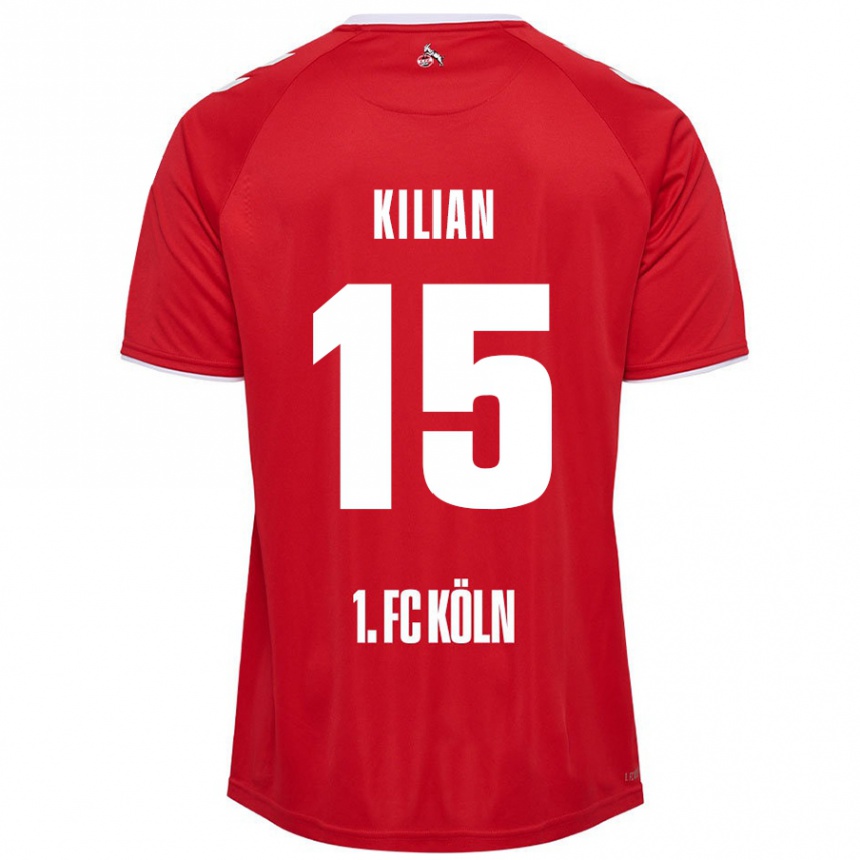 Kids Football Luca Kilian #15 Red White Away Jersey 2024/25 T-Shirt