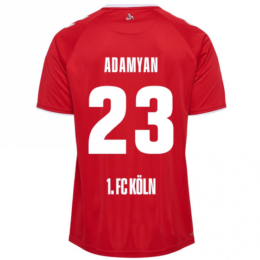 Kids Football Sargis Adamyan #23 Red White Away Jersey 2024/25 T-Shirt