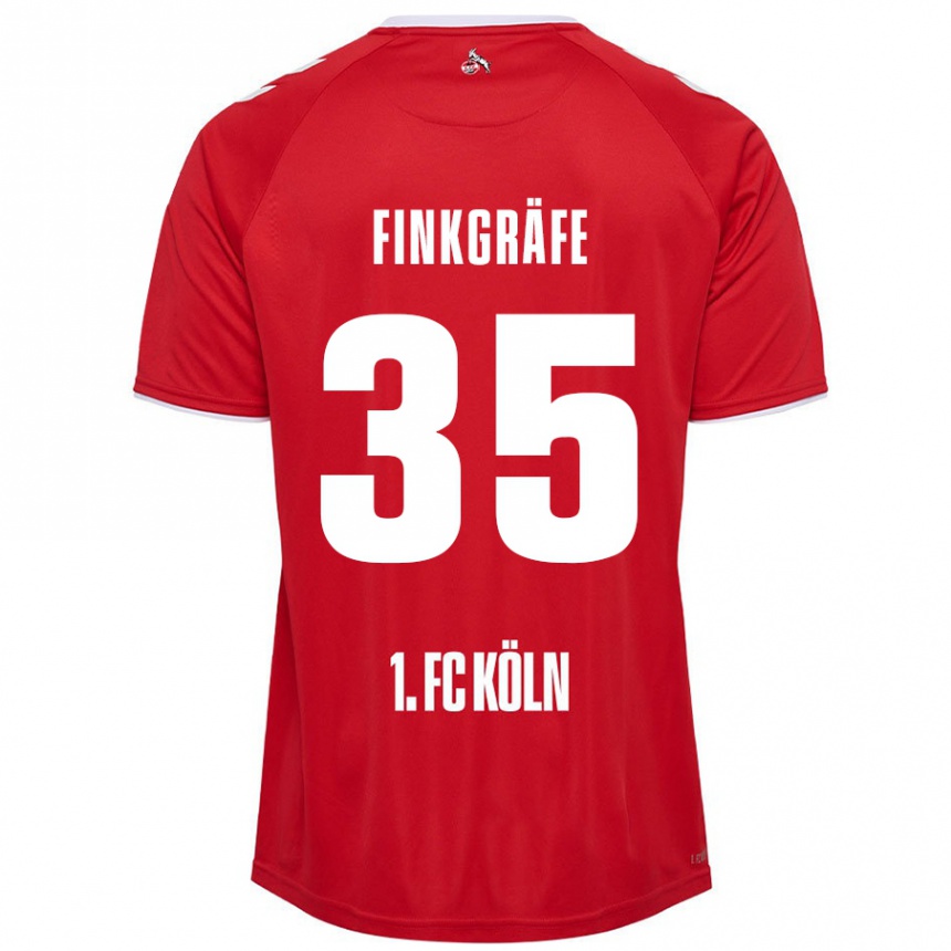 Kids Football Max Finkgräfe #35 Red White Away Jersey 2024/25 T-Shirt