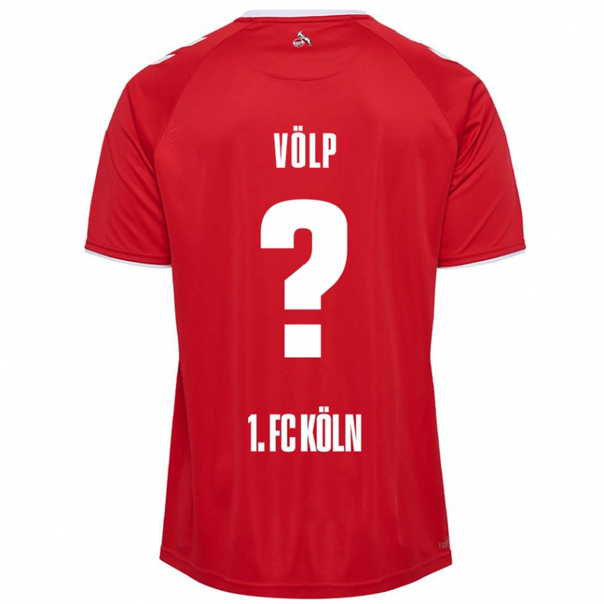 Kids Football Lennard Völp #0 Red White Away Jersey 2024/25 T-Shirt