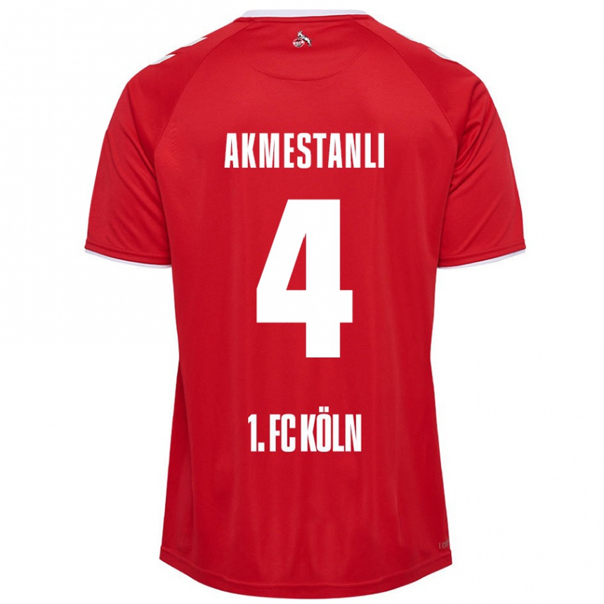 Kids Football Teoman Akmestanli #4 Red White Away Jersey 2024/25 T-Shirt