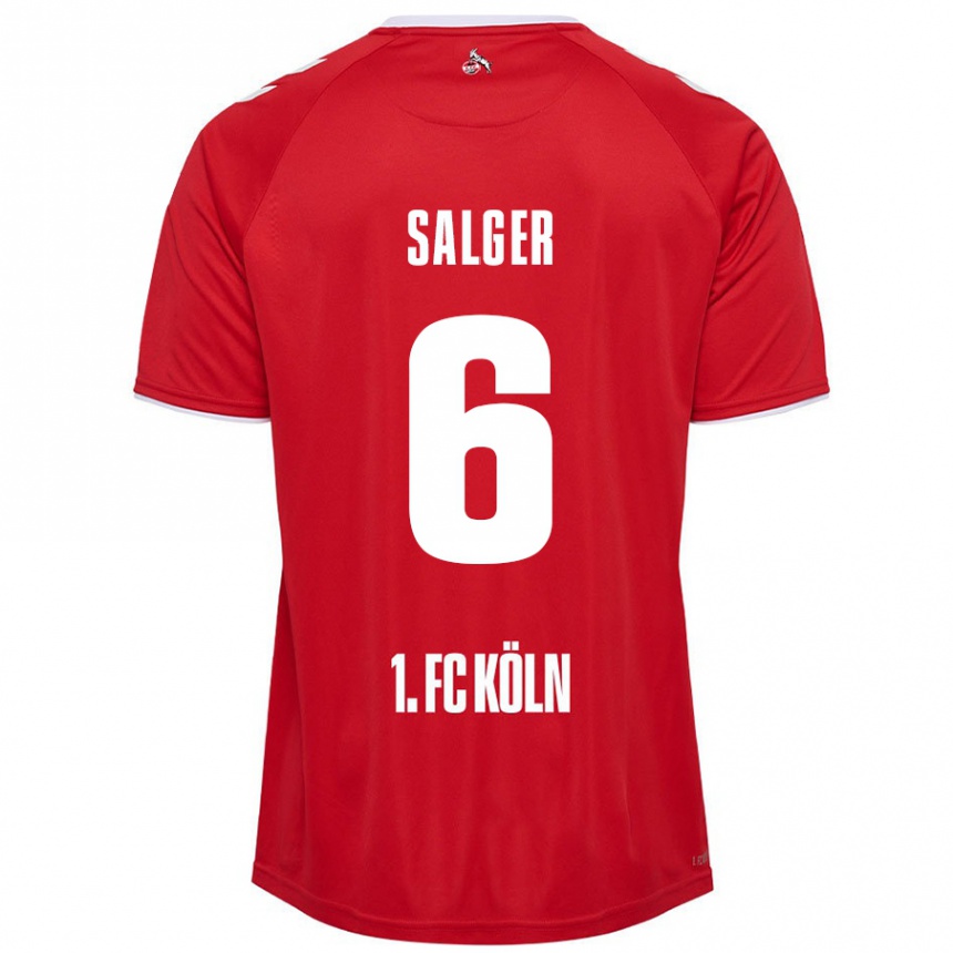 Kids Football Stephan Salger #6 Red White Away Jersey 2024/25 T-Shirt