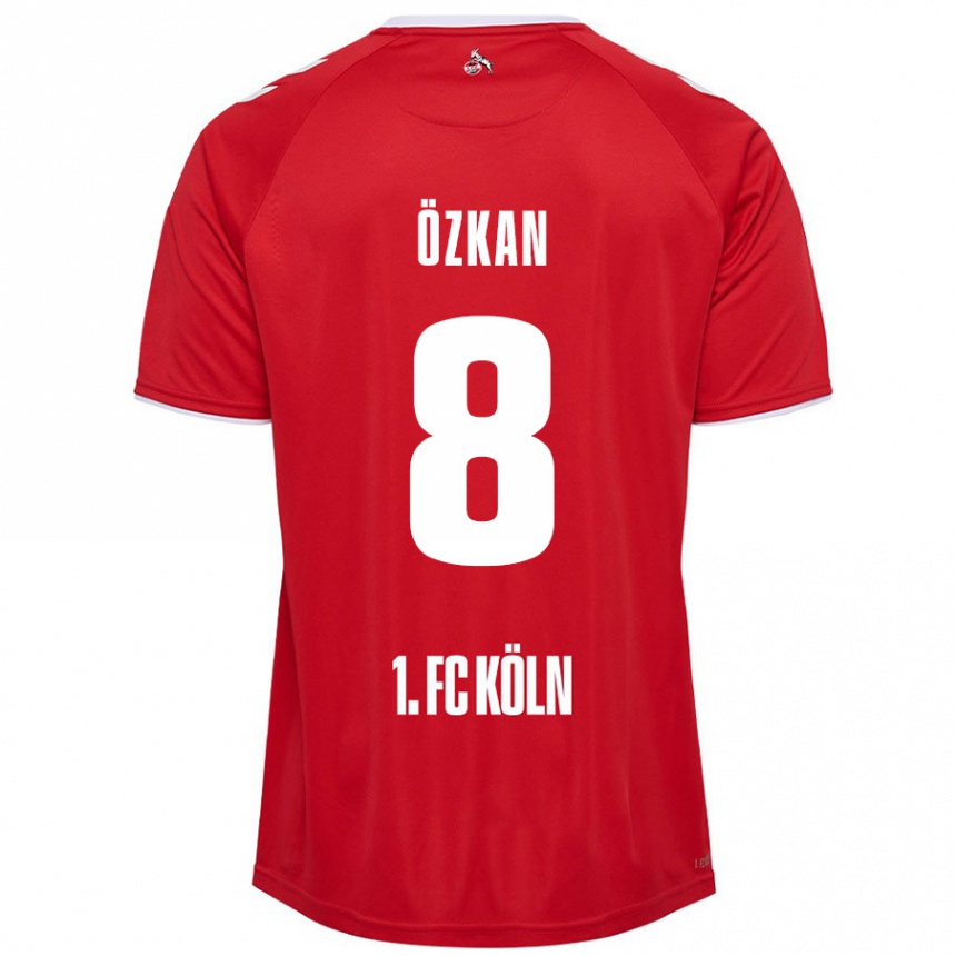 Kids Football Mikail Özkan #8 Red White Away Jersey 2024/25 T-Shirt