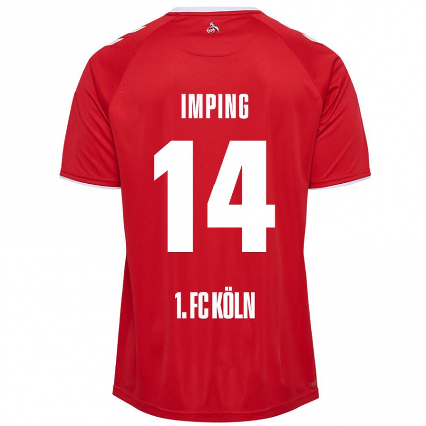 Kids Football Carlotta Imping #14 Red White Away Jersey 2024/25 T-Shirt