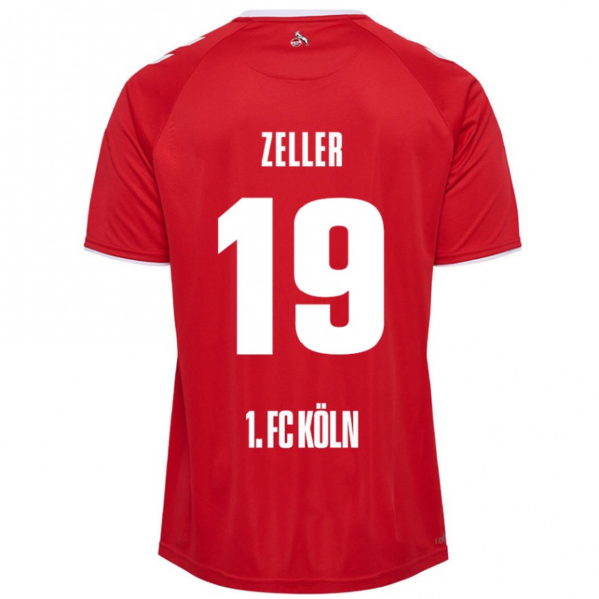 Kids Football Dóra Zeller #19 Red White Away Jersey 2024/25 T-Shirt