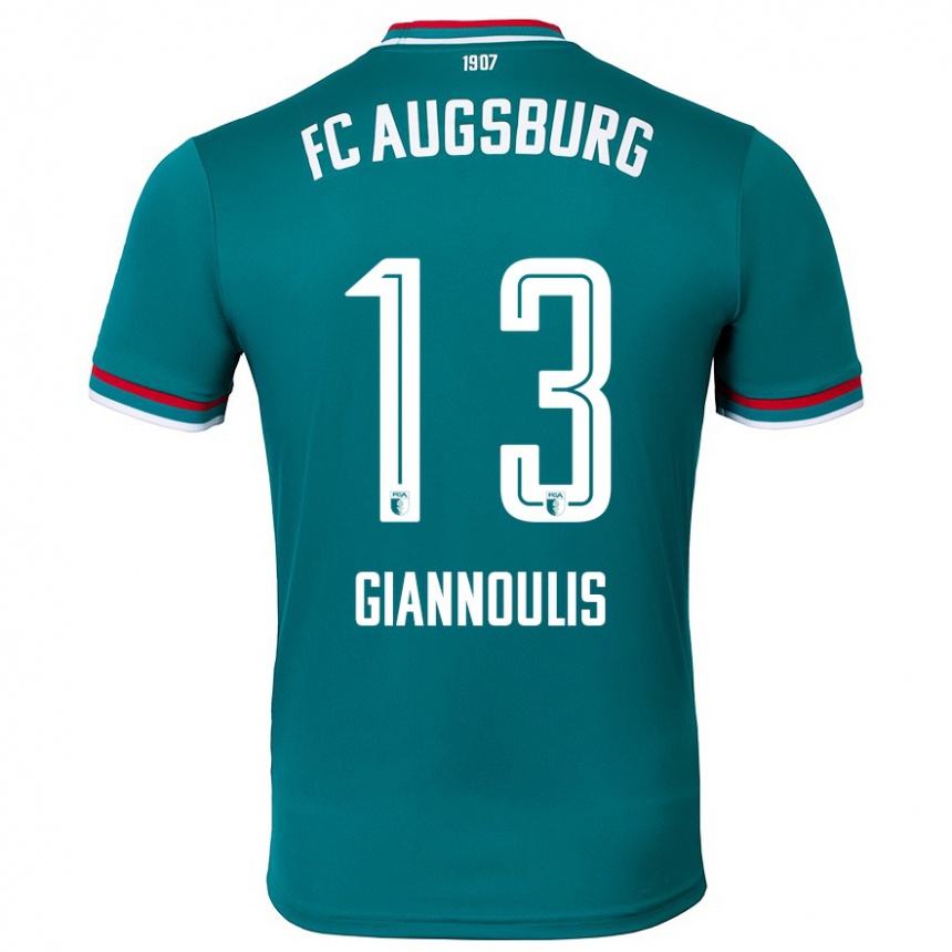 Kids Football Dimitrios Giannoulis #13 Dark Green Away Jersey 2024/25 T-Shirt