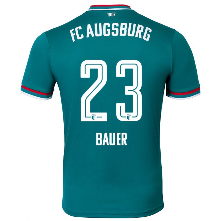 Kids Football Maximilian Bauer #23 Dark Green Away Jersey 2024/25 T-Shirt