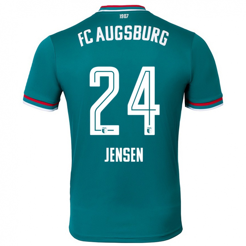 Kids Football Fredrik Jensen #24 Dark Green Away Jersey 2024/25 T-Shirt