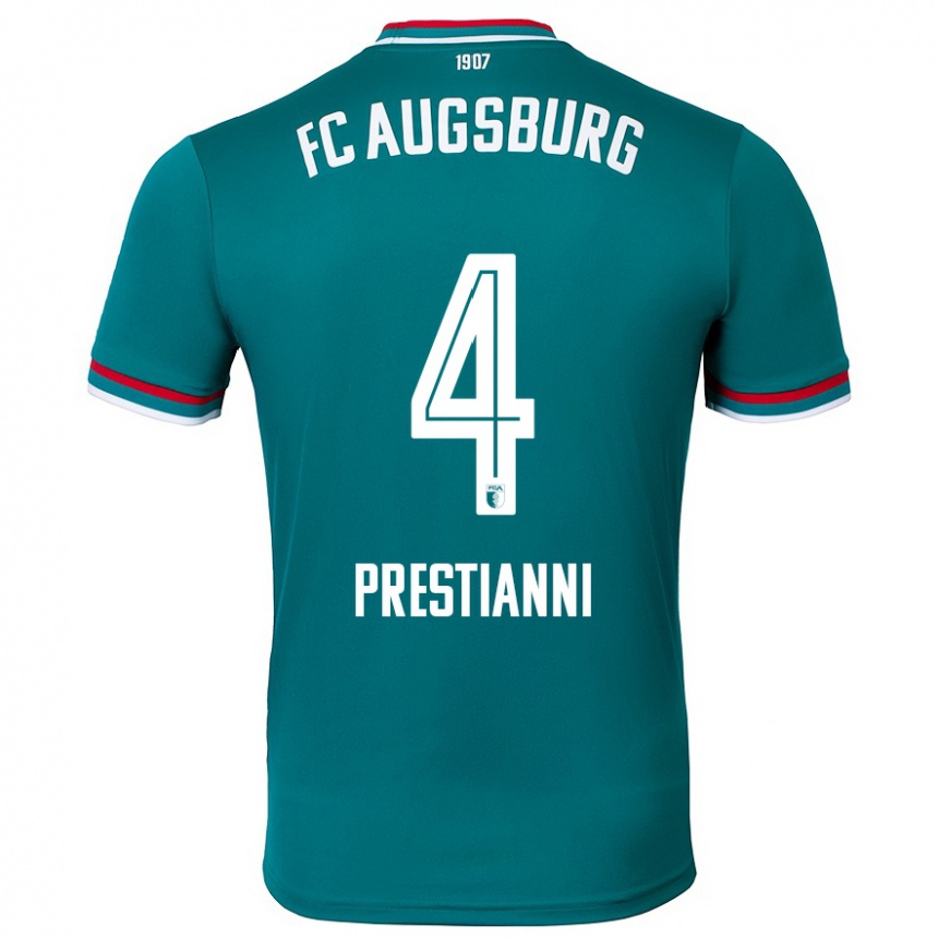 Kids Football Luis Prestianni #4 Dark Green Away Jersey 2024/25 T-Shirt